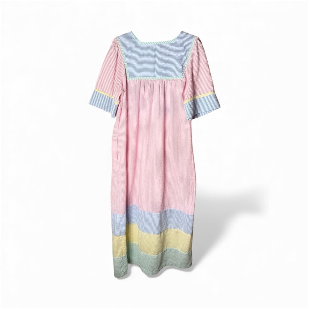 Saybury Seersucker Colorblock Midi Dress – Size M/L - Picture 2 of 6